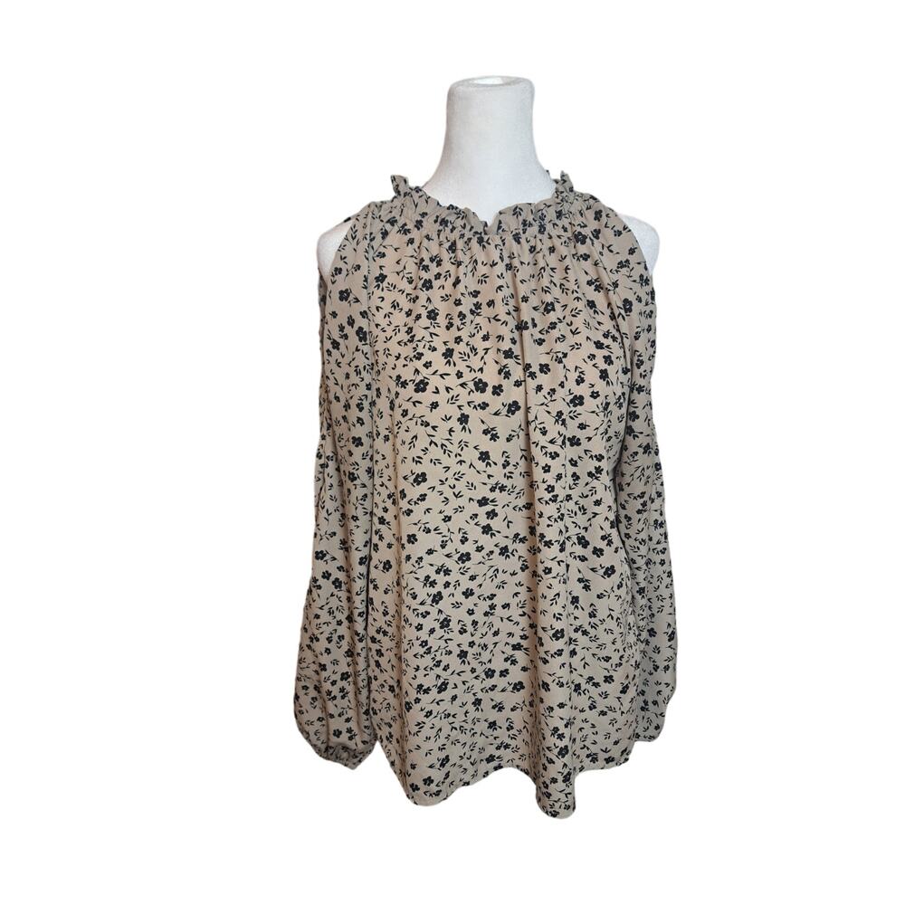 SHEIN Clasi Women's Cold Shoulder Blouse With Ditsy Floral Print M